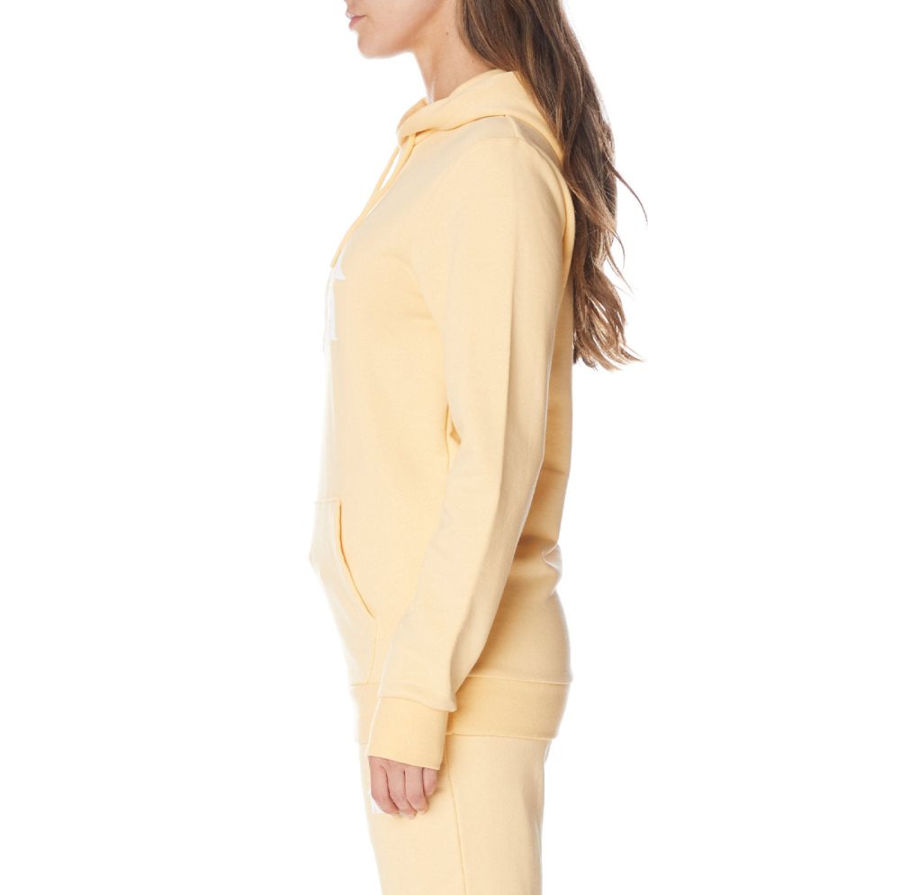 Kappa Authentic Ambanja Hoodie Light Yellow White | 73152-JSDQ