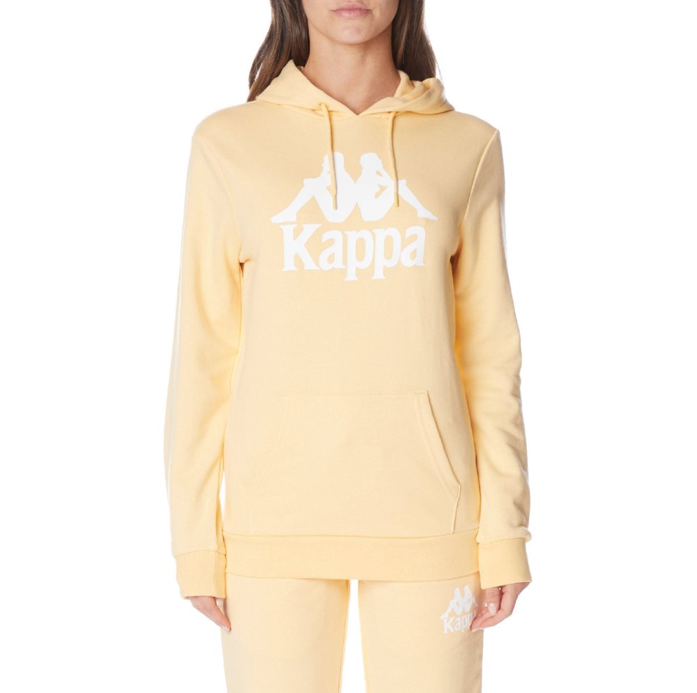 Kappa Authentic Ambanja Hoodie Light Yellow White | 73152-JSDQ