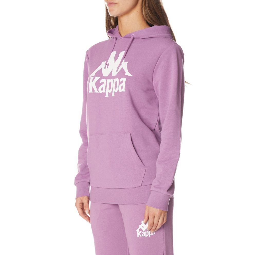 Kappa Authentic Ambanja Hoodie Purple Lavender White | 17039-WSFU