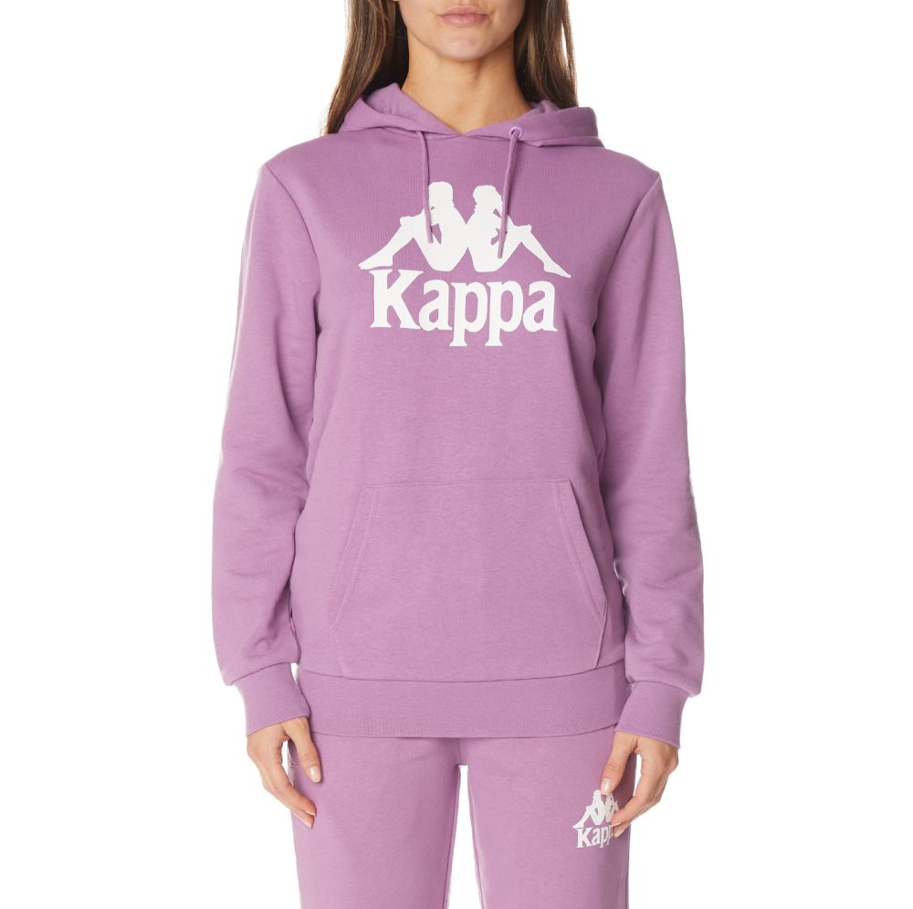 Kappa Authentic Ambanja Hoodie Purple Lavender White | 17039-WSFU