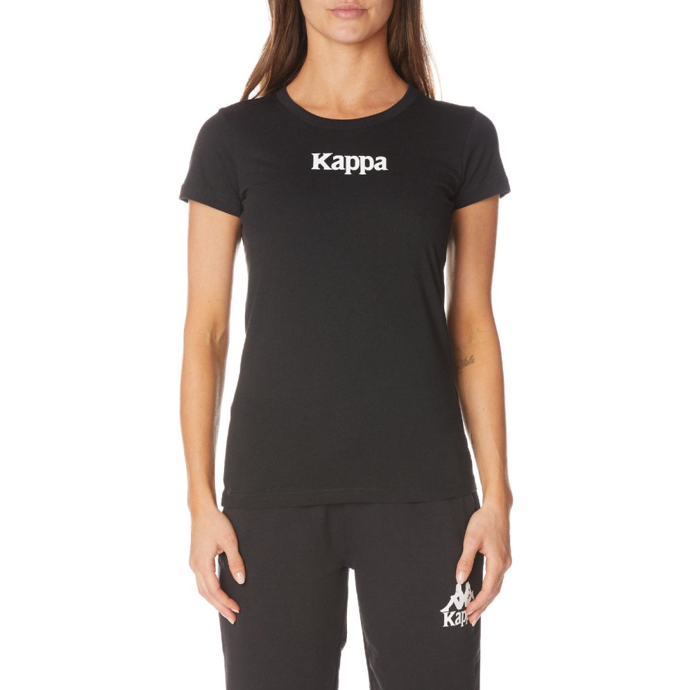 Kappa Authentic Amboasary T Shirts Black | 67903-DJLP