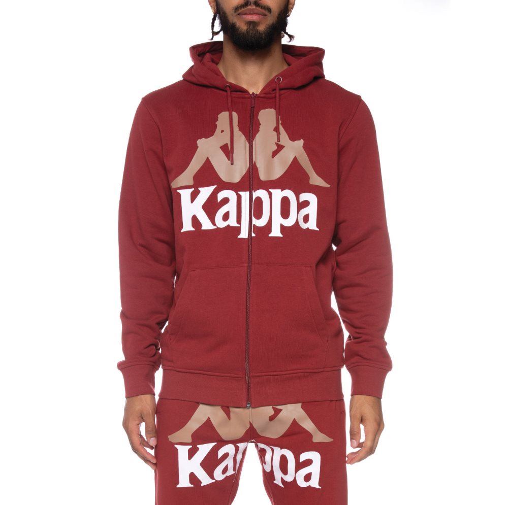 Kappa Authentic Awert Hoodie Burgundy | 39287-WZYA