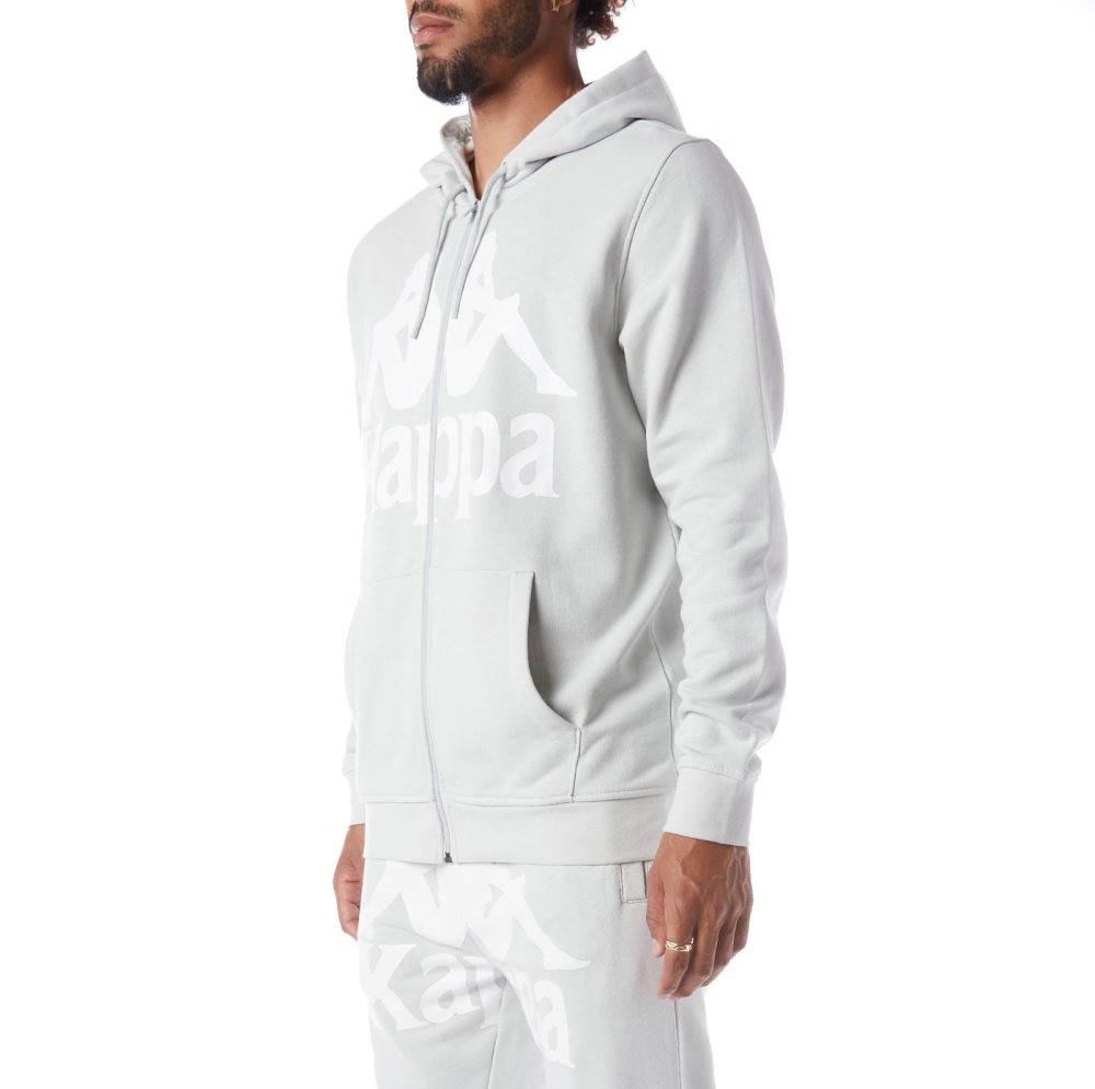 Kappa Authentic Awert Hoodie Grey White | 80647-GJKI