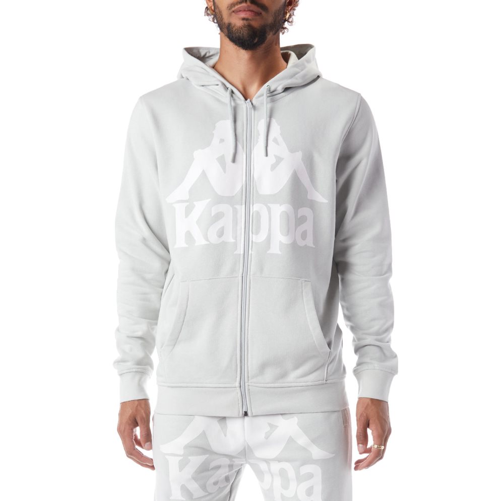 Kappa Authentic Awert Hoodie Grey White | 80647-GJKI