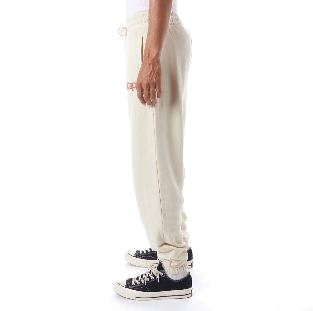 Kappa Authentic Coevorden Sweatpants Beige White | 83046-RATH