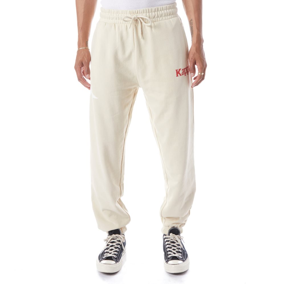 Kappa Authentic Coevorden Sweatpants Beige White | 83046-RATH