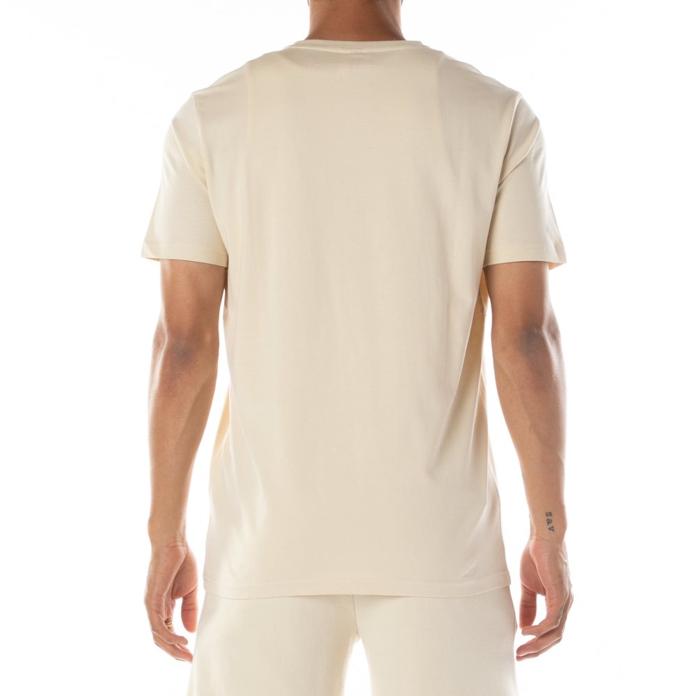 Kappa Authentic Estessi T Shirts Beige White | 96307-RHVJ