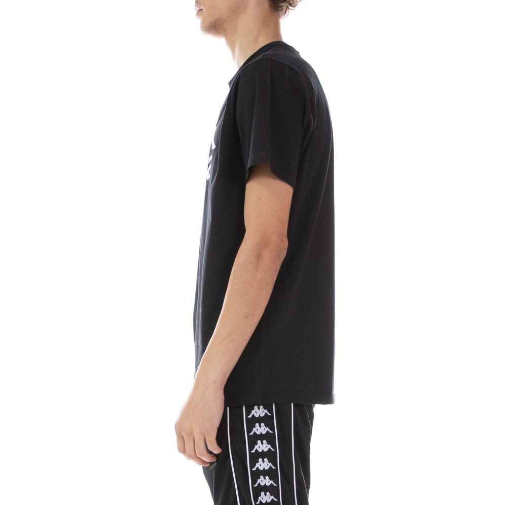 Kappa Authentic Estessi T Shirts Black White | 04973-EPHY