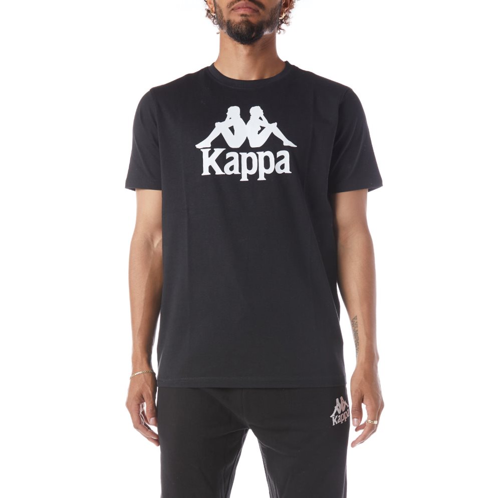 Kappa Authentic Estessi T Shirts Black White | 63109-QJLP