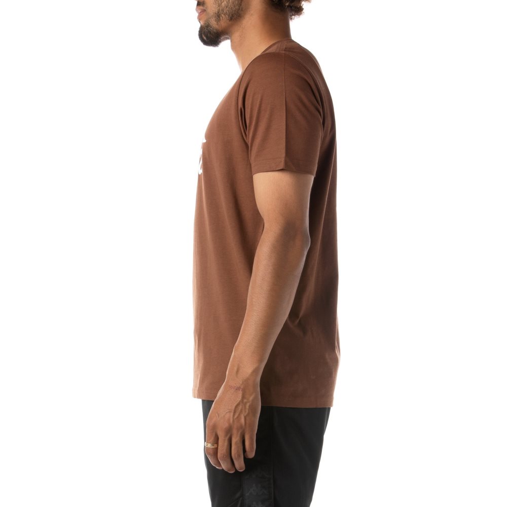 Kappa Authentic Estessi T Shirts Brown White | 45219-ANED