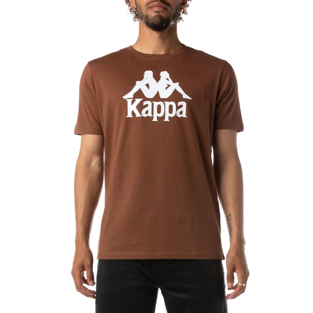 Kappa Authentic Estessi T Shirts Brown White | 45219-ANED