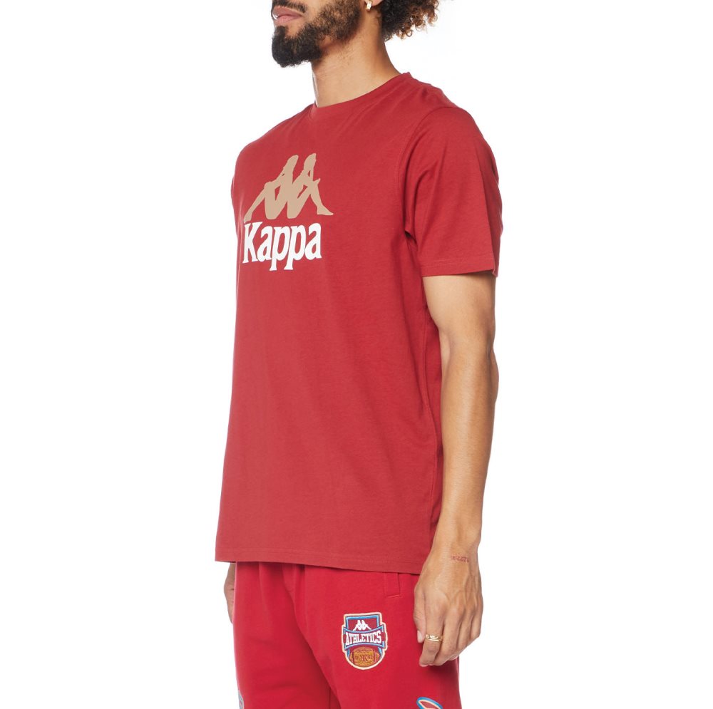 Kappa Authentic Estessi T Shirts Burgundy | 08243-MBDV