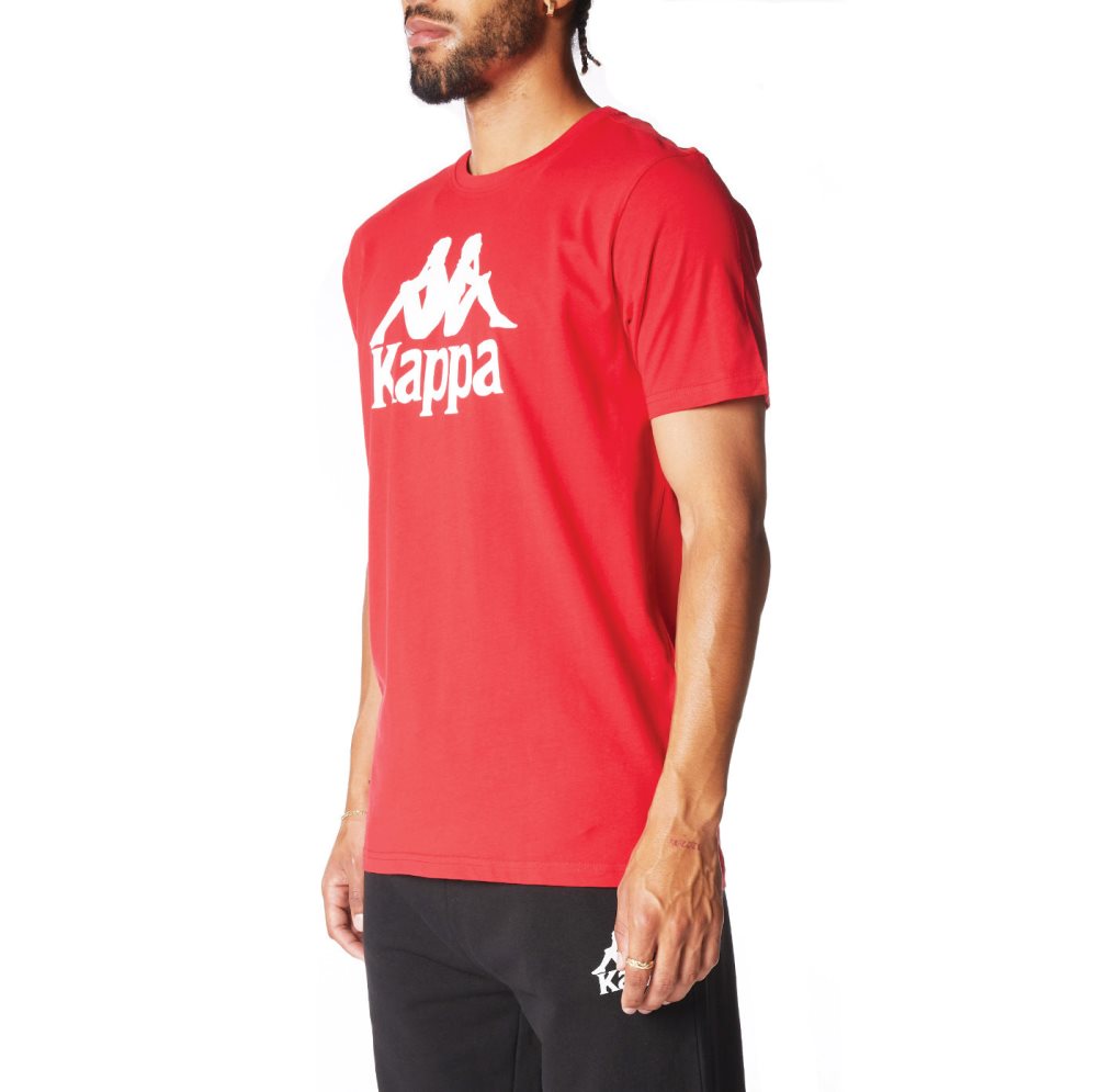 Kappa Authentic Estessi T Shirts Red White | 81275-TGJO