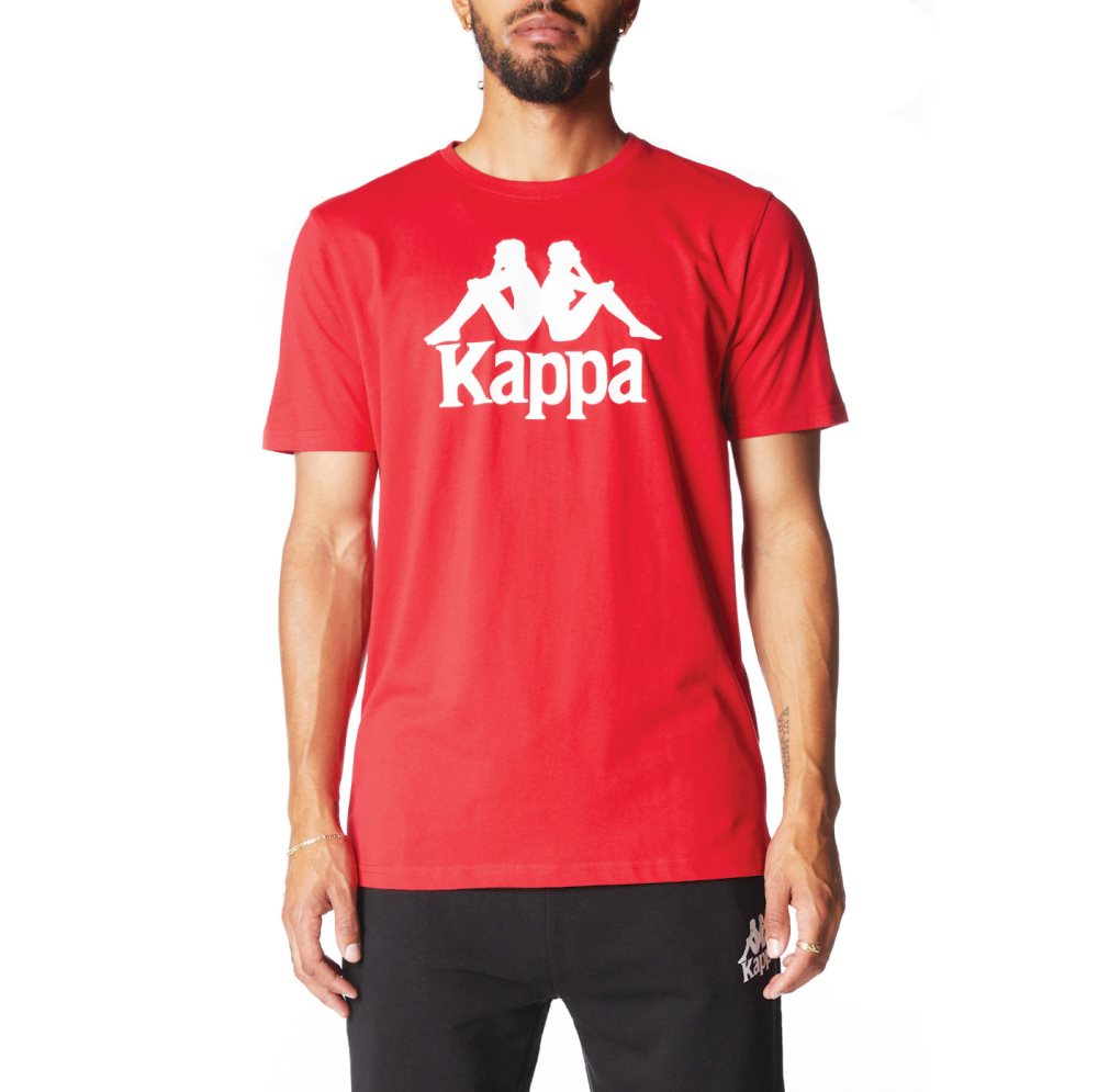 Kappa Authentic Estessi T Shirts Red White | 81275-TGJO