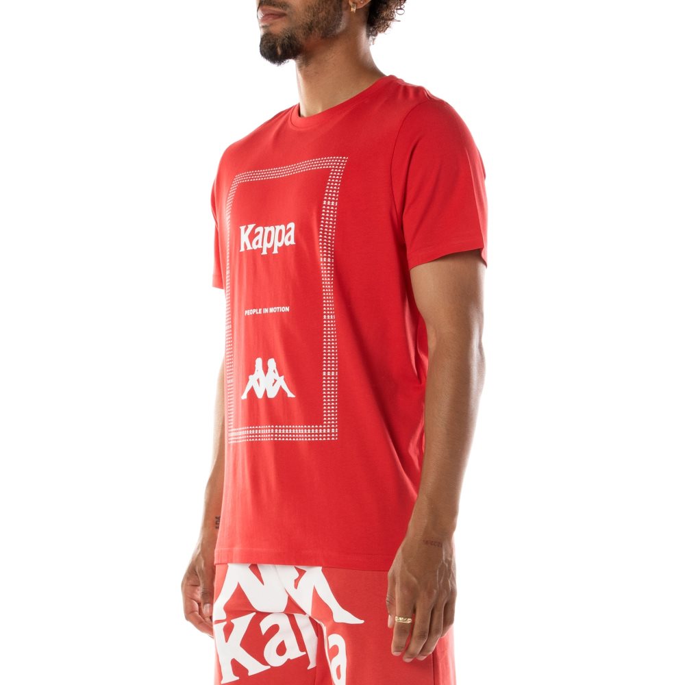 Kappa Authentic Graphik Graphy T Shirts Red | 13604-LGDI