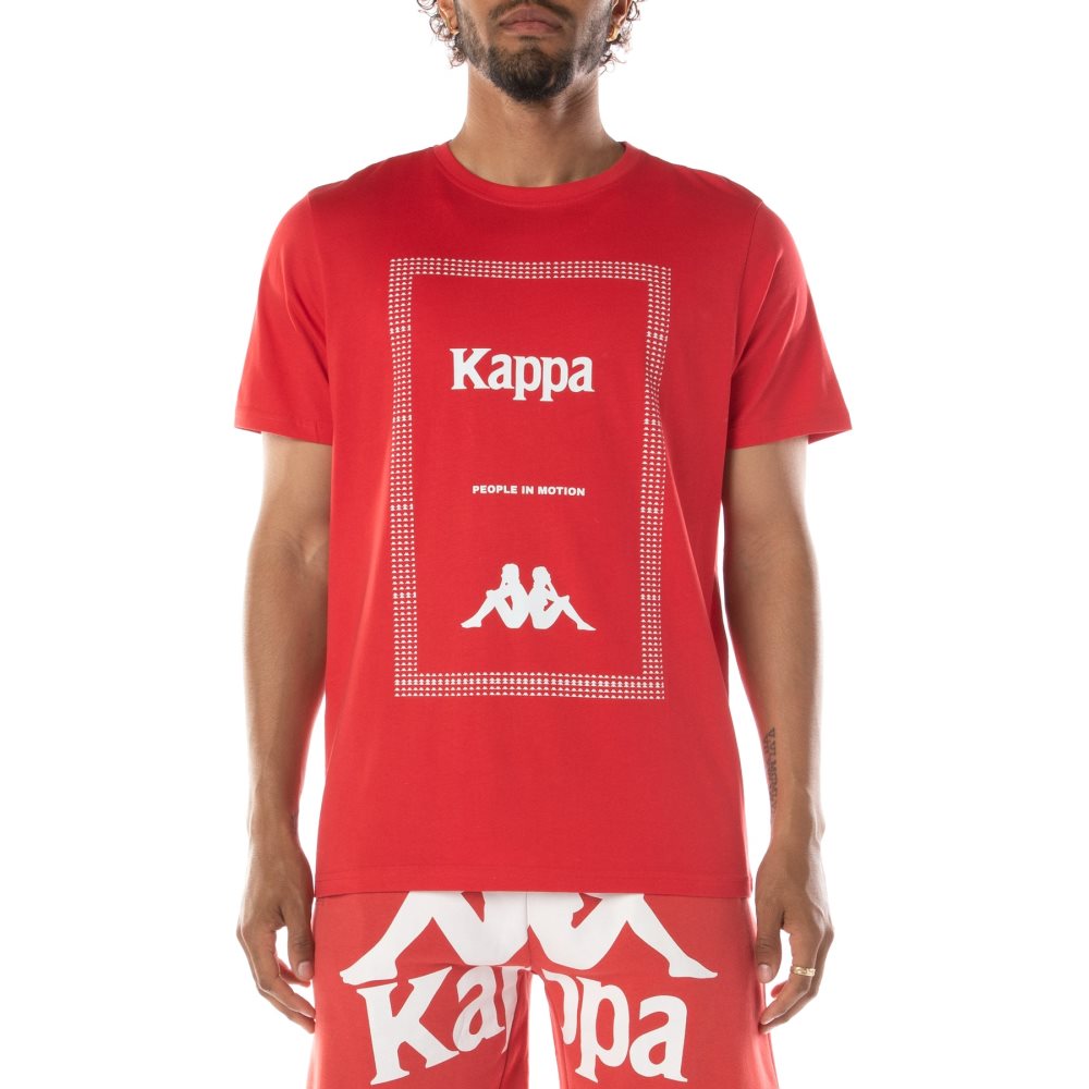 Kappa Authentic Graphik Graphy T Shirts Red | 13604-LGDI