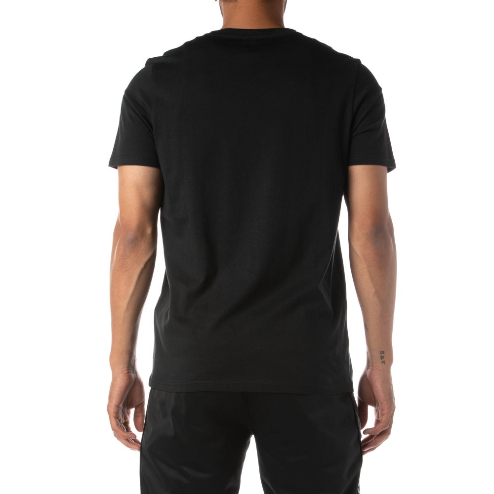 Kappa Authentic Graphik Graphy T Shirts Black | 19504-ESVU