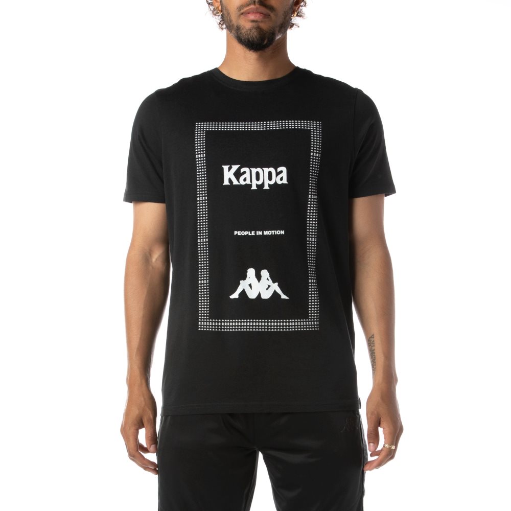 Kappa Authentic Graphik Graphy T Shirts Black | 19504-ESVU