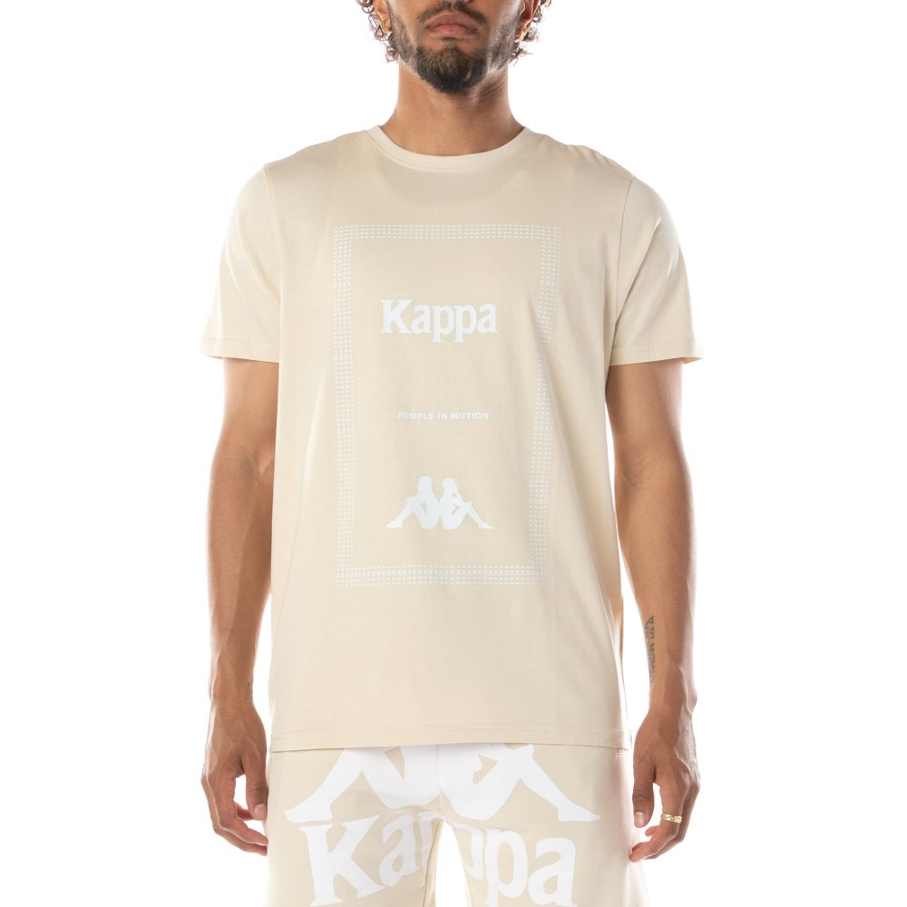 Kappa Authentic Graphik Graphy T Shirts Beige | 92678-VCAF