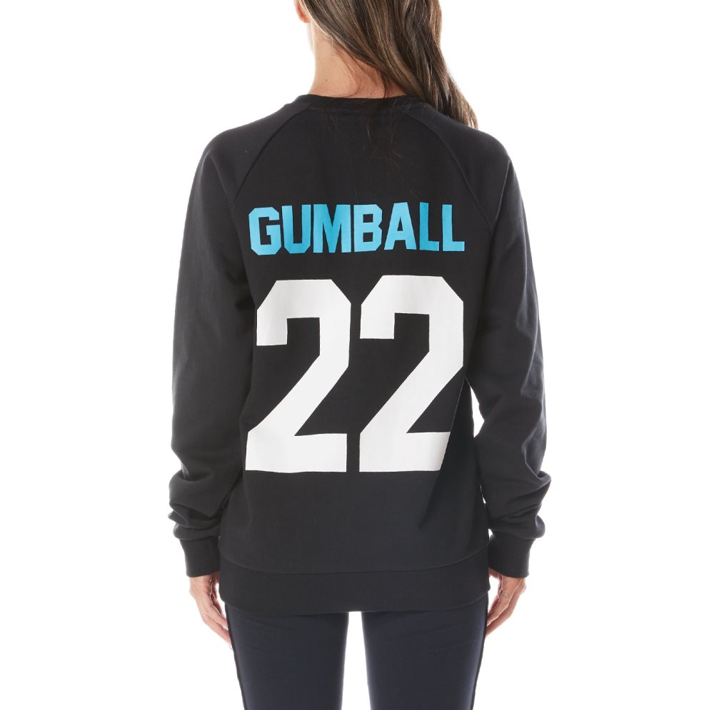 Kappa Authentic Gumball Grisa Crewneck T Shirts Black | 36980-YZVN