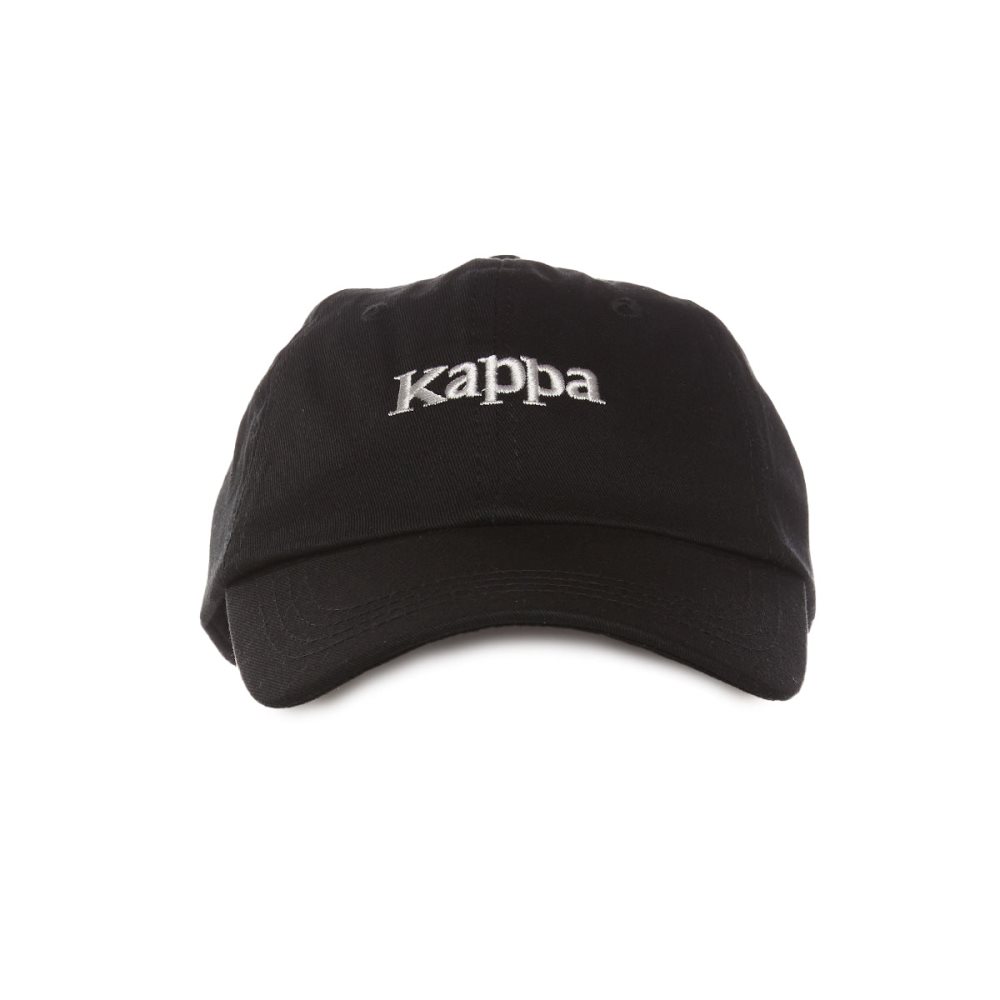 Kappa Authentic Hoogeveen Caps Black Orange | 89341-WXPJ