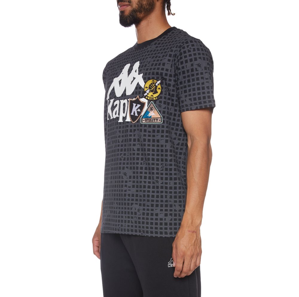 Kappa Authentic Kareem T Shirts Black | 54603-LYWH