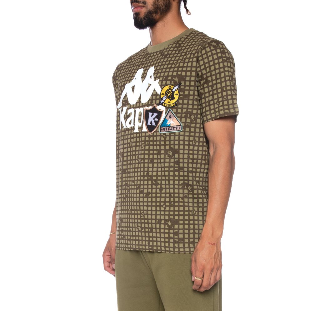 Kappa Authentic Kareem T Shirts Olive | 72145-RTAP