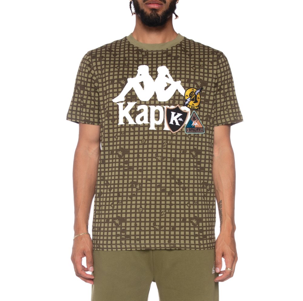 Kappa Authentic Kareem T Shirts Olive | 72145-RTAP