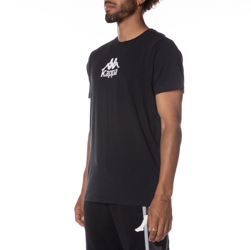 Kappa Authentic Myrtle T Shirts Black | 36507-CEMO