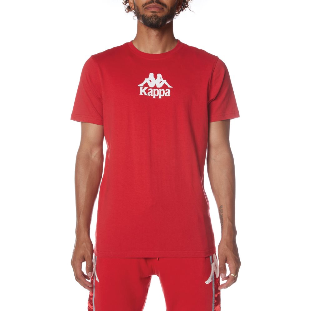 Kappa Authentic Myrtle T Shirts Red White | 81705-LUDH