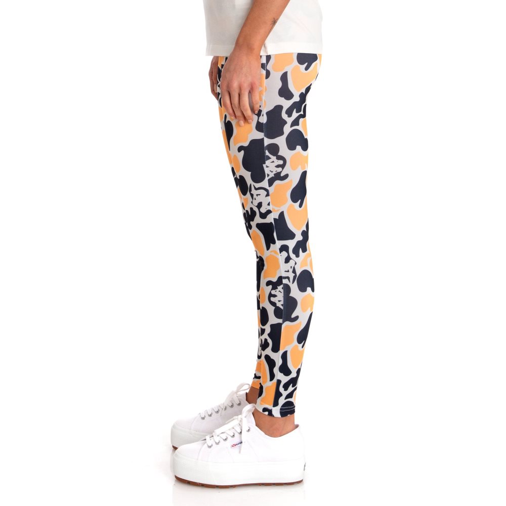 Kappa Authentic Palissa Leggings Black Light Orange | 31562-IYGJ