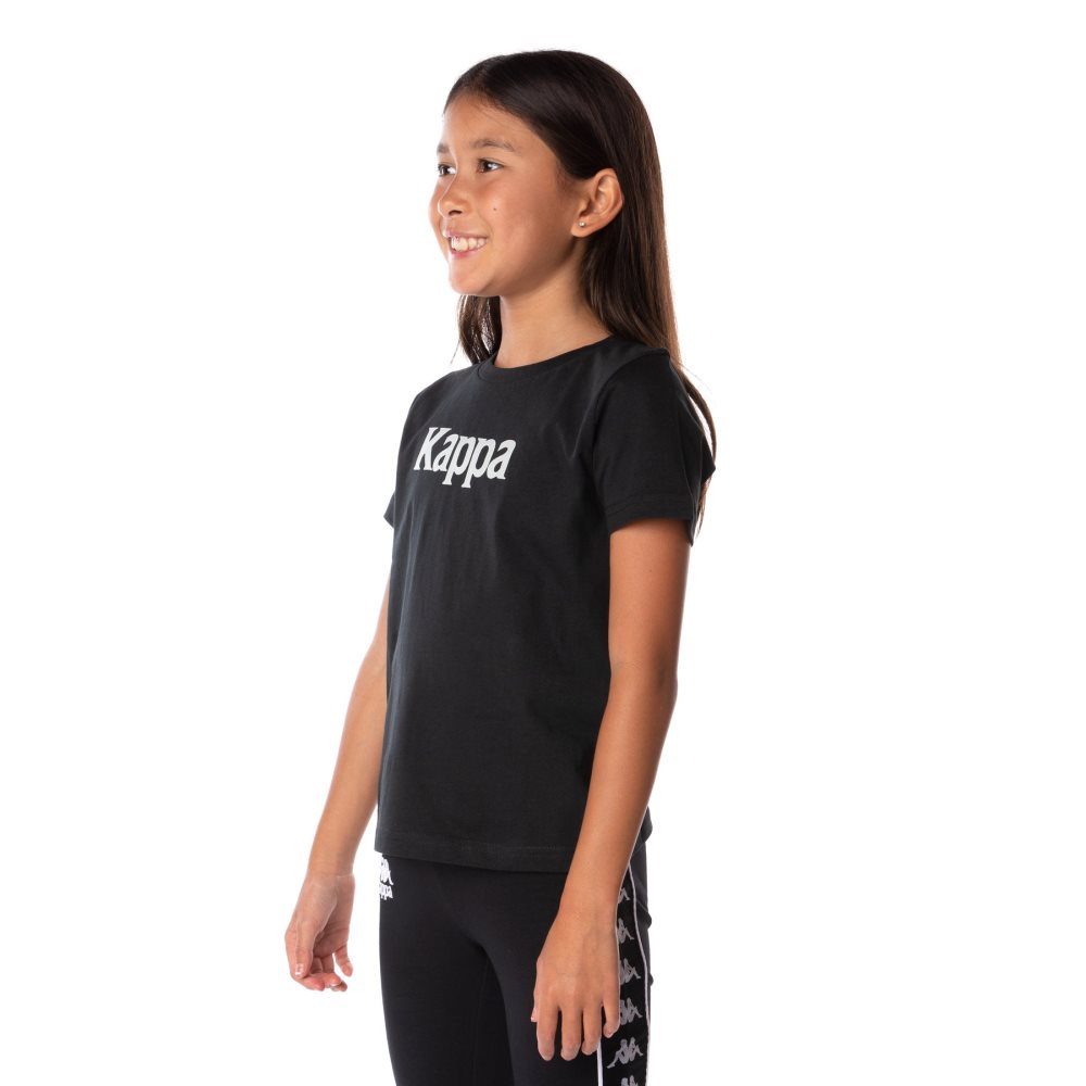 Kappa Authentic Runis T Shirts Black | 23958-OZPN