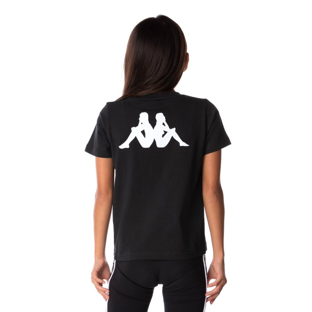 Kappa Authentic Runis T Shirts Black | 23958-OZPN