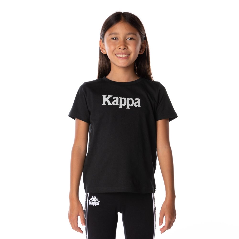 Kappa Authentic Runis T Shirts Black | 23958-OZPN