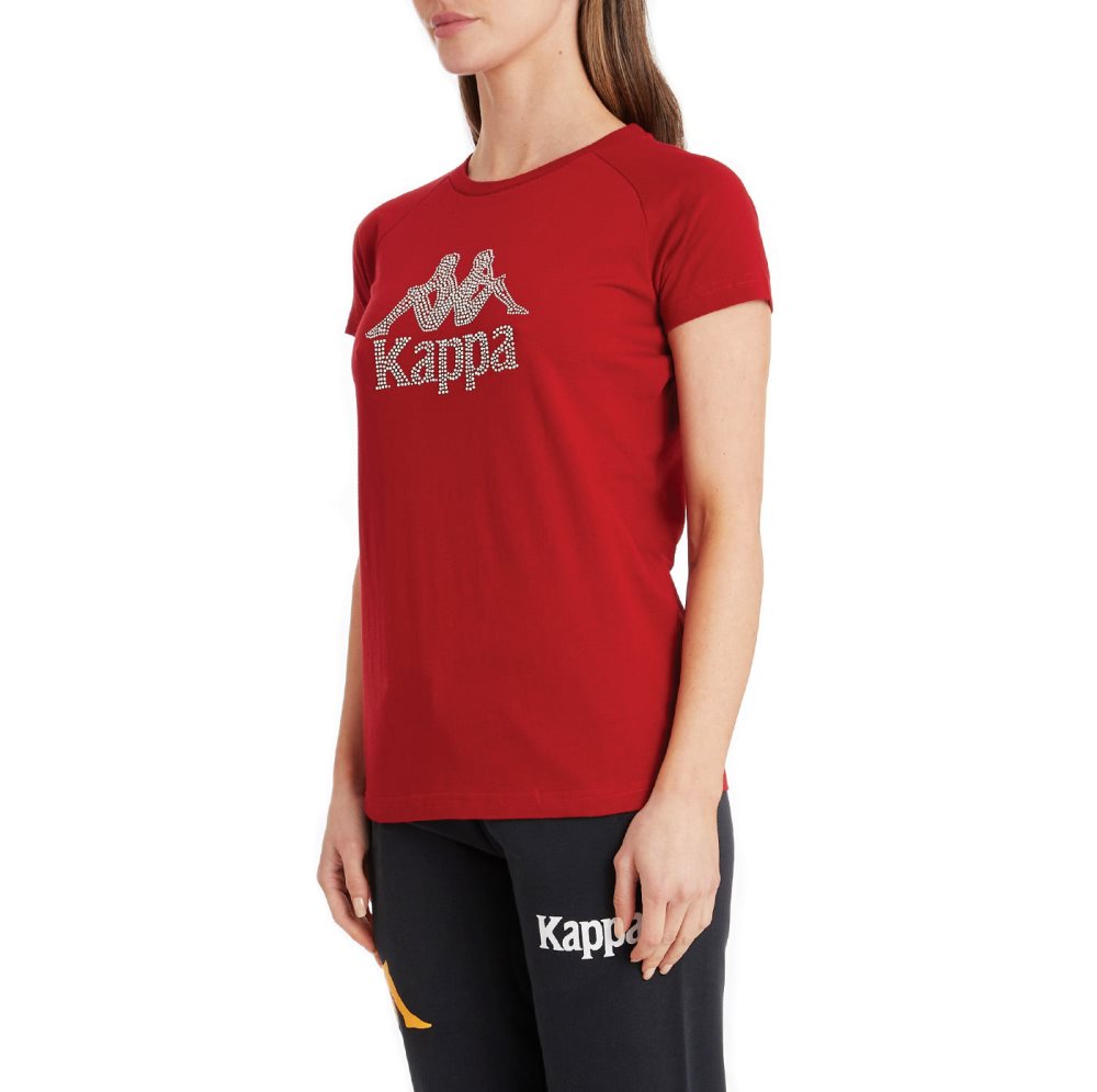 Kappa Authentic Shaira T Shirts Red | 73851-TBSP