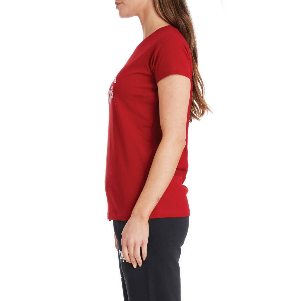 Kappa Authentic Shaira T Shirts Red | 73851-TBSP