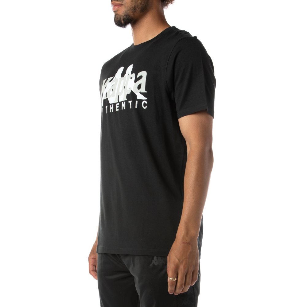 Kappa Authentic Vanguard T Shirts Black | 90851-RNQS