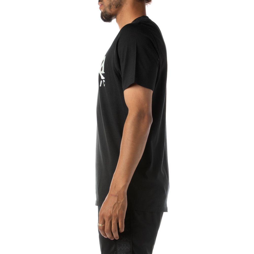 Kappa Authentic Vanguard T Shirts Black | 90851-RNQS