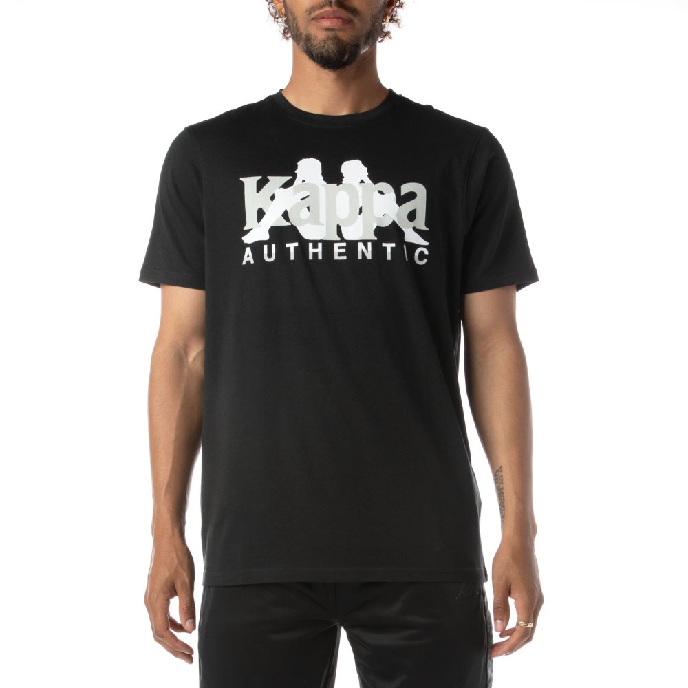 Kappa Authentic Vanguard T Shirts Black | 90851-RNQS