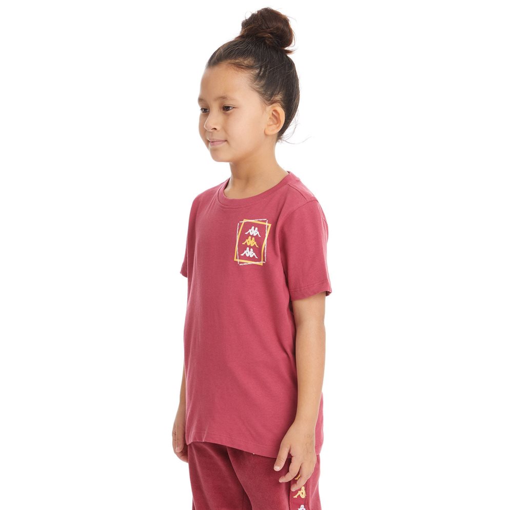 Kappa Authentic Vlado T Shirts Burgundy | 63427-EBKC