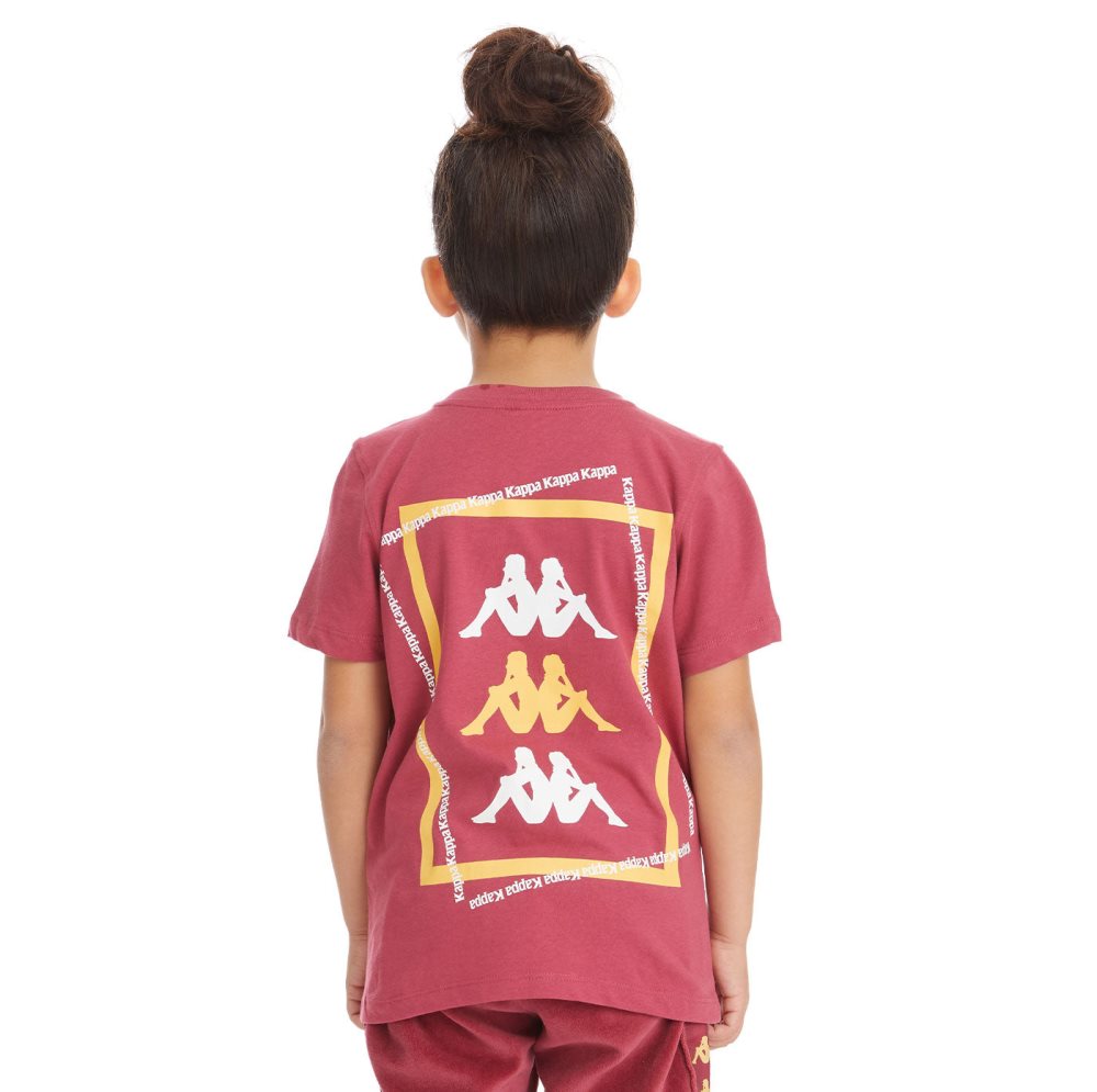 Kappa Authentic Vlado T Shirts Burgundy | 63427-EBKC