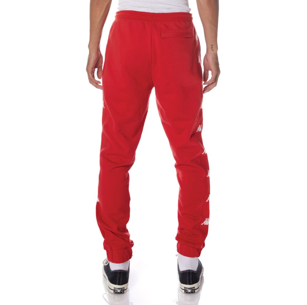 Kappa Authentic Volki Sweatpants Red White | 45826-HEXD