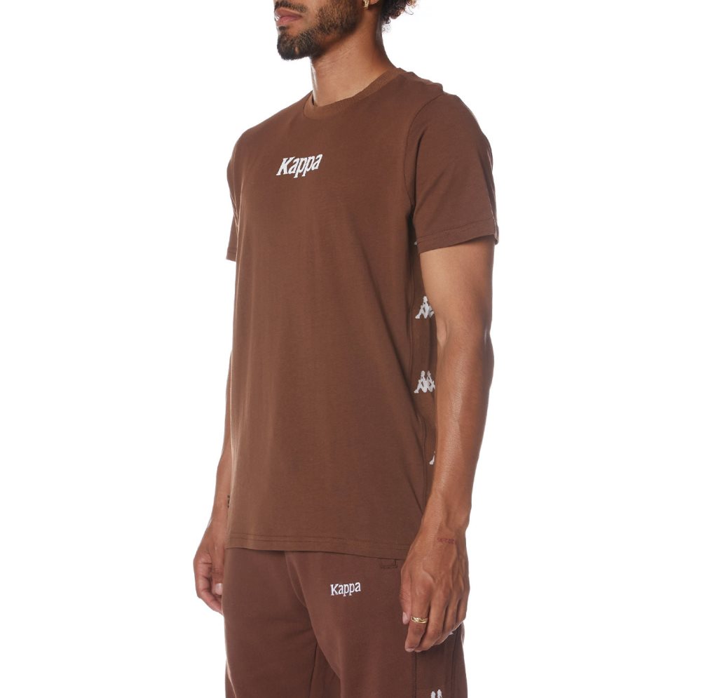 Kappa Authentic Vornit T Shirts Brown | 89345-IAOH