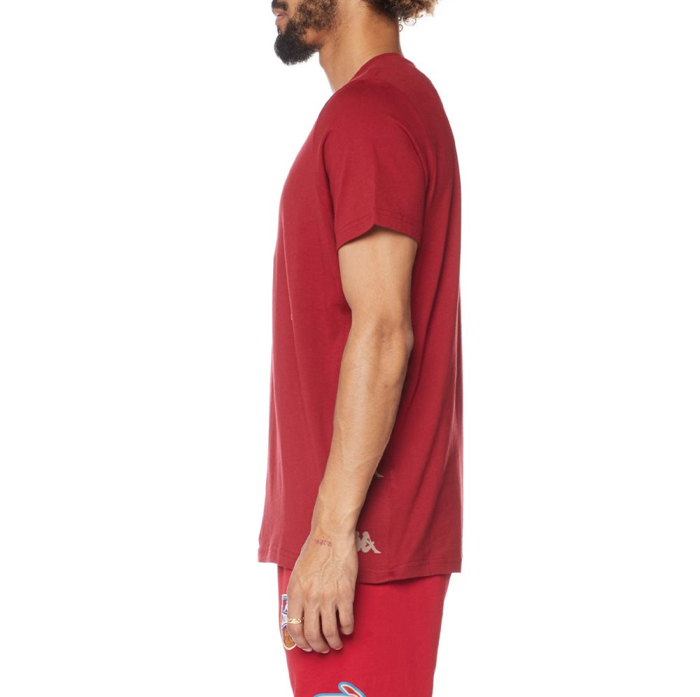 Kappa Authentic Vornit T Shirts Burgundy | 90183-QWTH