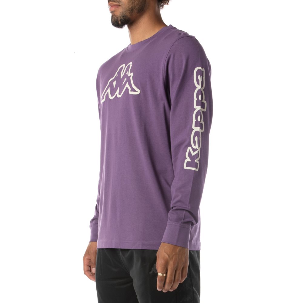 Kappa Logo Aby T Shirts Purple | 15278-PXKR