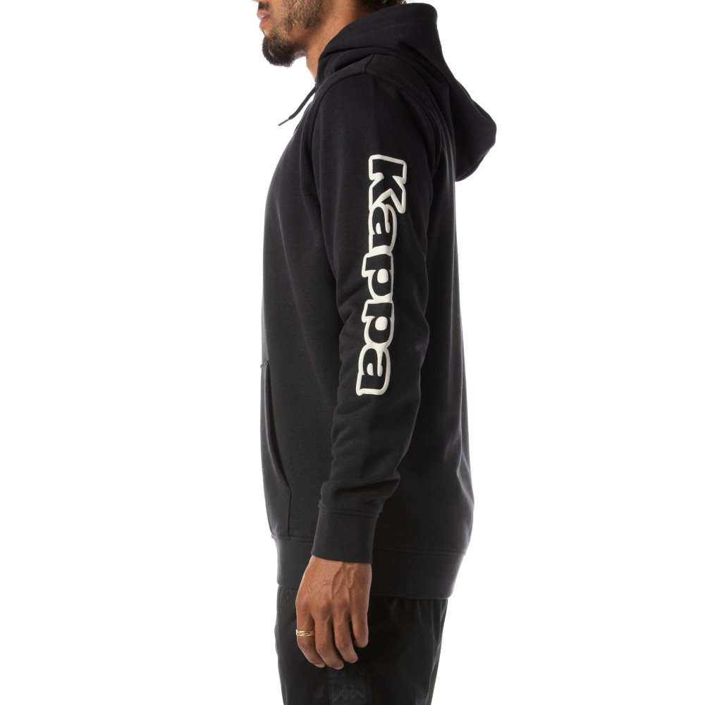 Kappa Logo Avo Hoodie Black | 86174-LMIS