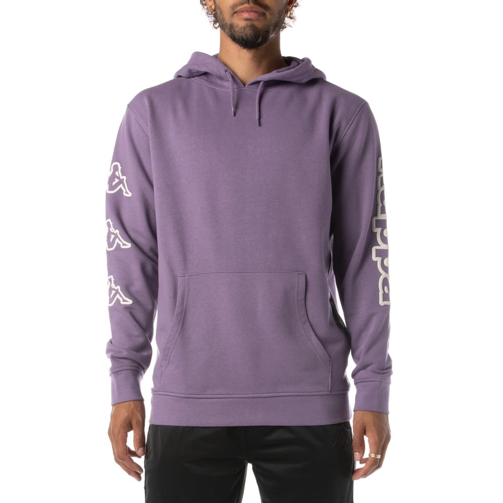 Kappa Logo Avo Hoodie Purple | 96250-VWDB