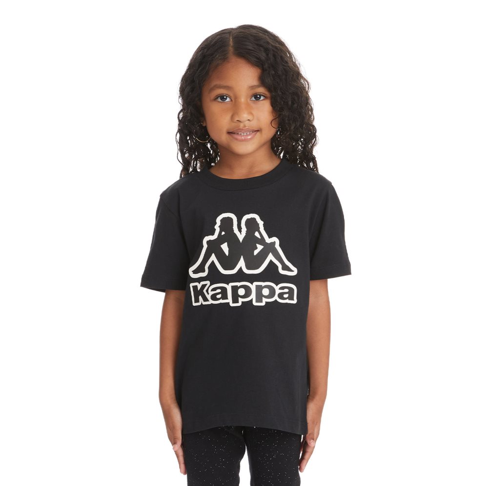 Kappa Logo Bant T Shirts Black | 06218-MKJX