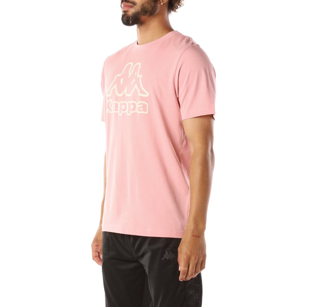 Kappa Logo Bant T Shirts Light Pink | 08495-PMQW