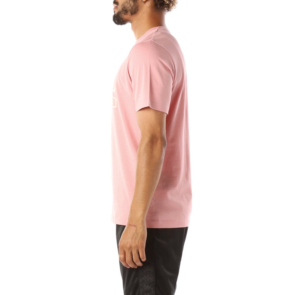 Kappa Logo Bant T Shirts Light Pink | 08495-PMQW